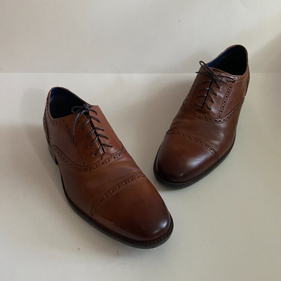Cole Haan Wayne Cap Brown Leather Oxford Men\'s Dress Shoes Size 12M C30689 Lined main image 13